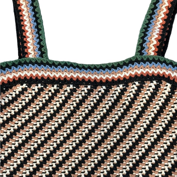 Veronica Beard Livina Woven Knit Sweater Stripe Diagnol Geometric Tank Top Small - Picture 6 of 16